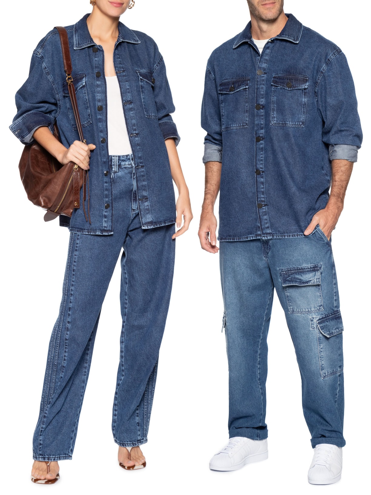 Camisa Unissex Jeans Azul Forum + Adidas