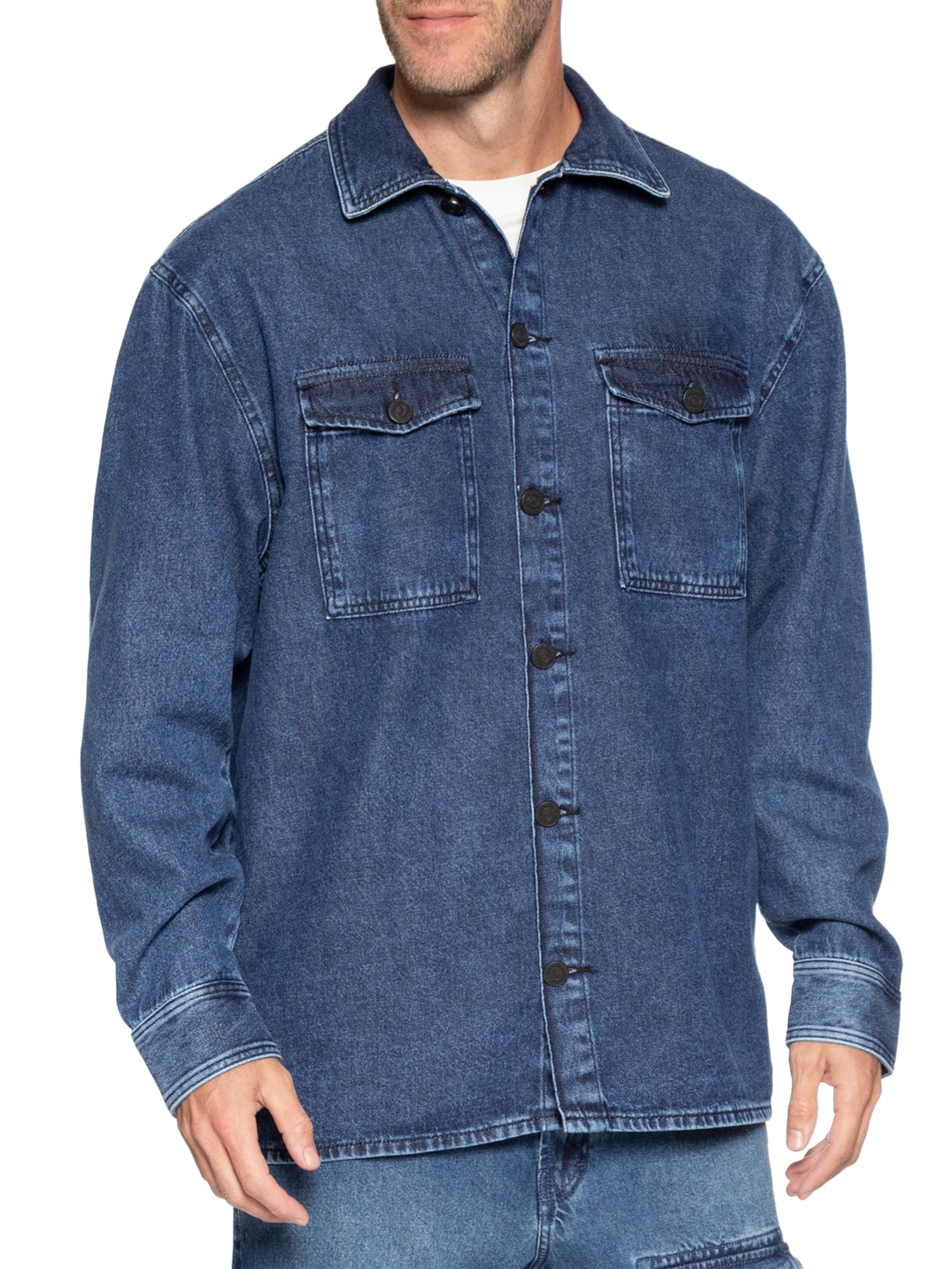 Camisa Unissex Jeans Azul Forum + Adidas