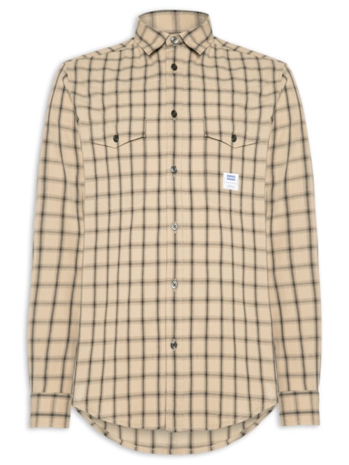 Camisa Xadrez Masculina Ebaltow – Bege