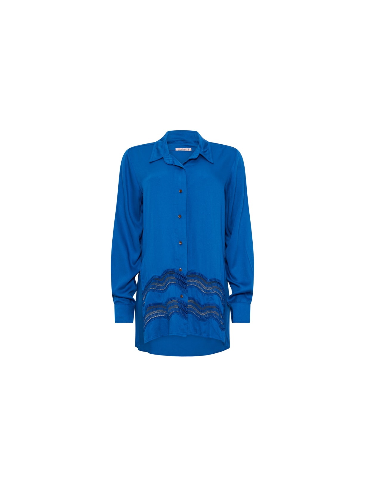 Camisão Com Guipuire Ola Azul Capri