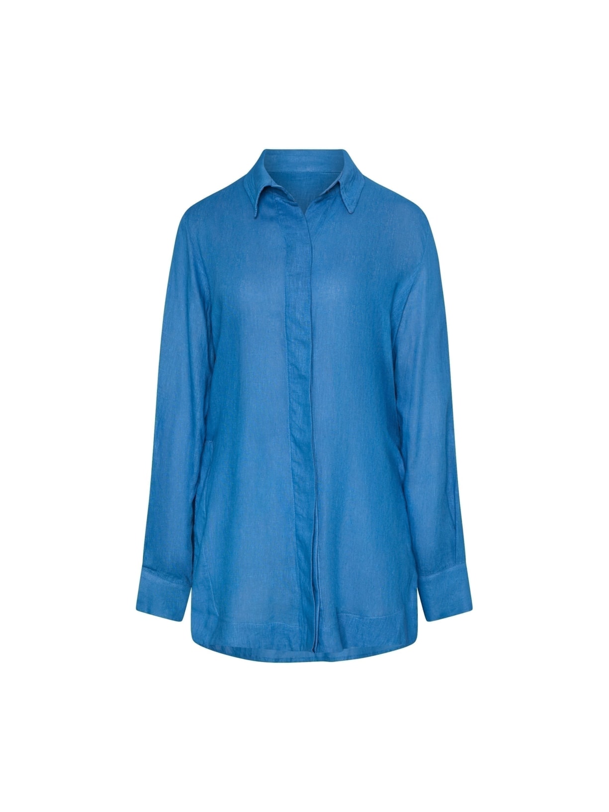 camisão em viscose com linho orla azul