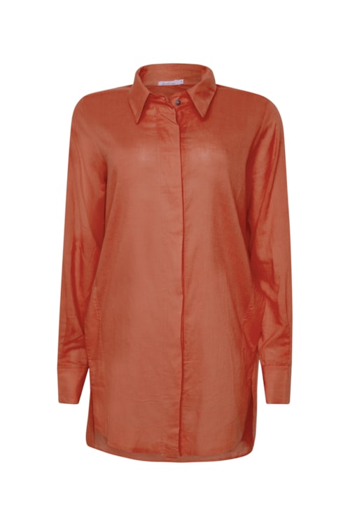 Camisão Voil Em Algodão - Marrom
