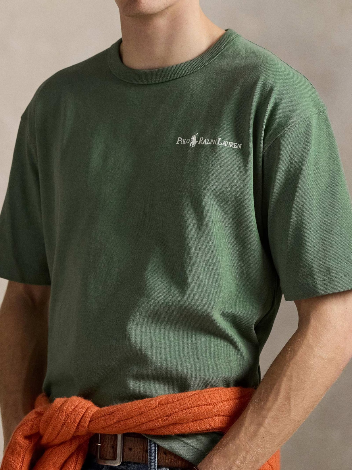 Camisera Masculina Manga Curta Relaxed Full Logo Verde Polo Ralph Lauren