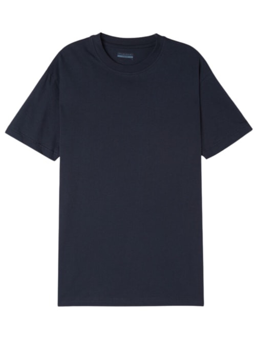 Camiset Muscle Fit Em Algodão - Azul
