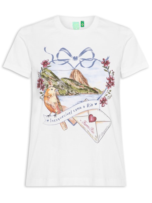 Camiseta Baby Look Carta de Amor – Branco