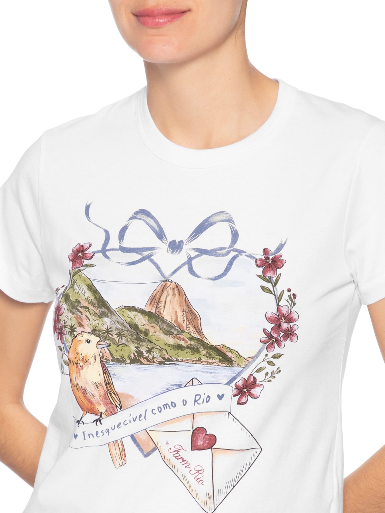 Camiseta Baby Look Carta de Amor – Branco Farm