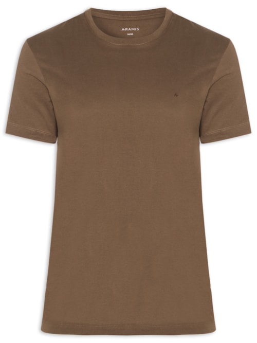 Camiseta Básica Masculina em Algodão – Marrom