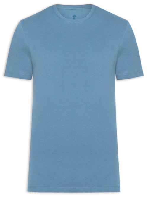 Camiseta Básica Masculina Em Algodão - Azul