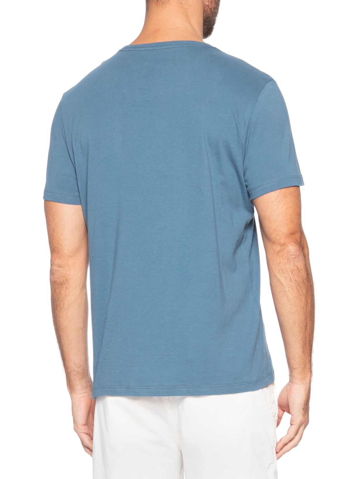 Camiseta Básica Masculina Em Algodão Azul Pineapple