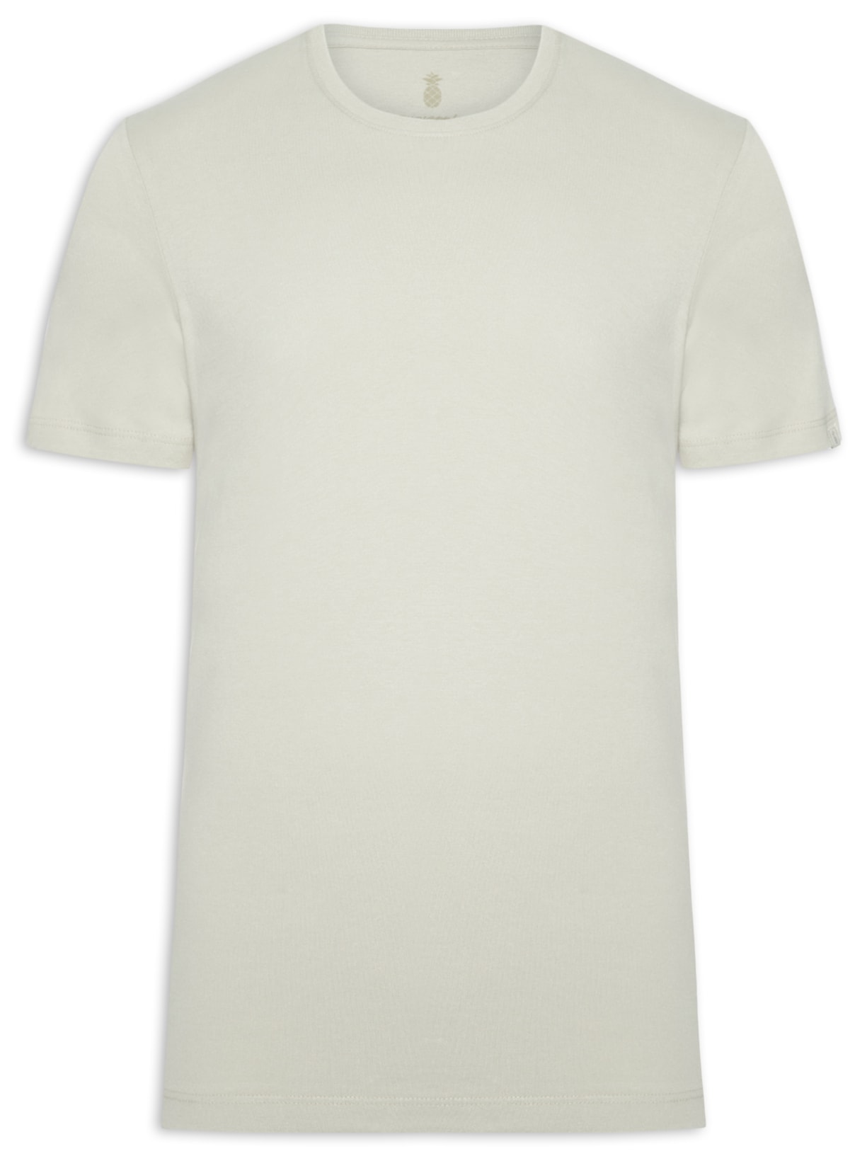Camiseta Básica Masculina Em Algodão Cinza Pineapple