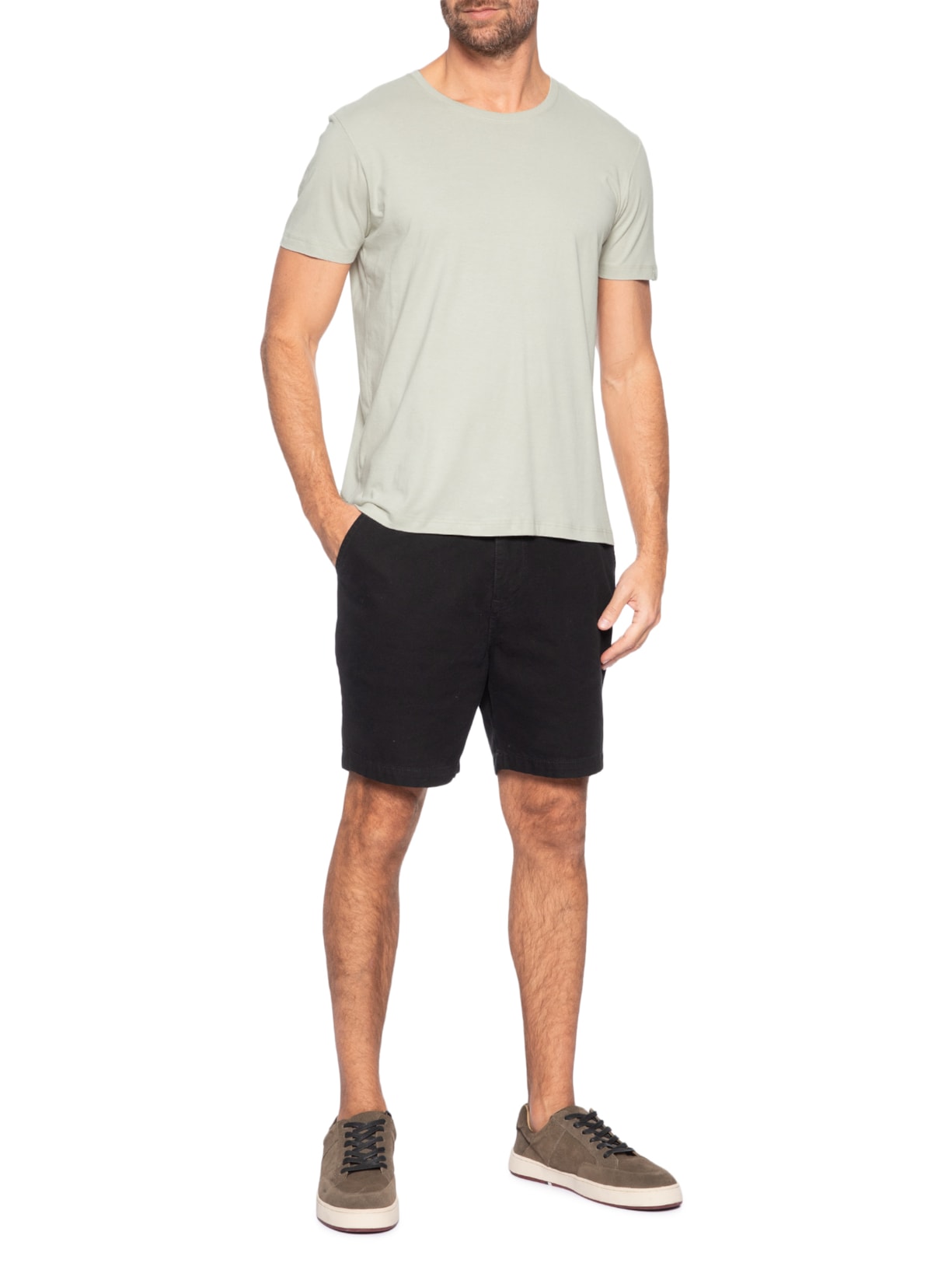 Camiseta Básica Masculina Em Algodão Cinza Pineapple