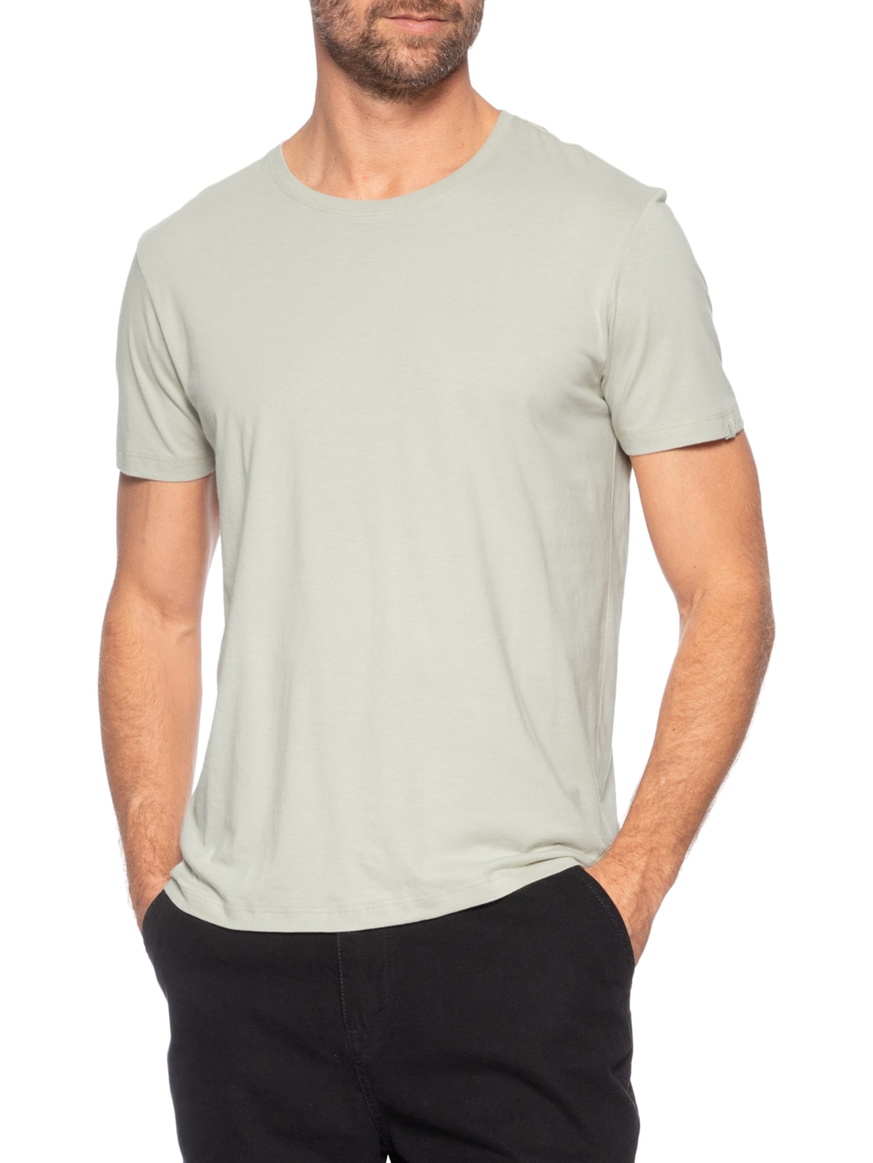 Camiseta Básica Masculina Em Algodão Cinza Pineapple