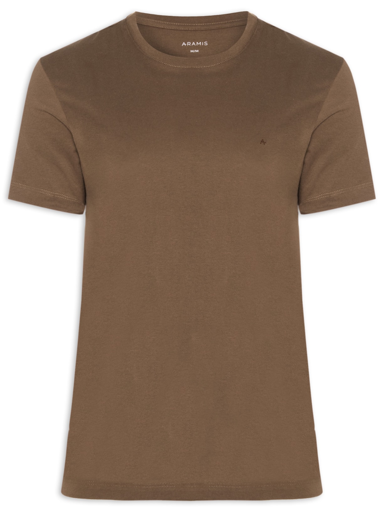 Camiseta Básica Masculina em Algodão Marrom Aramis