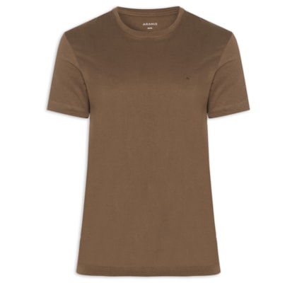Camiseta Básica Masculina em Algodão - Marrom