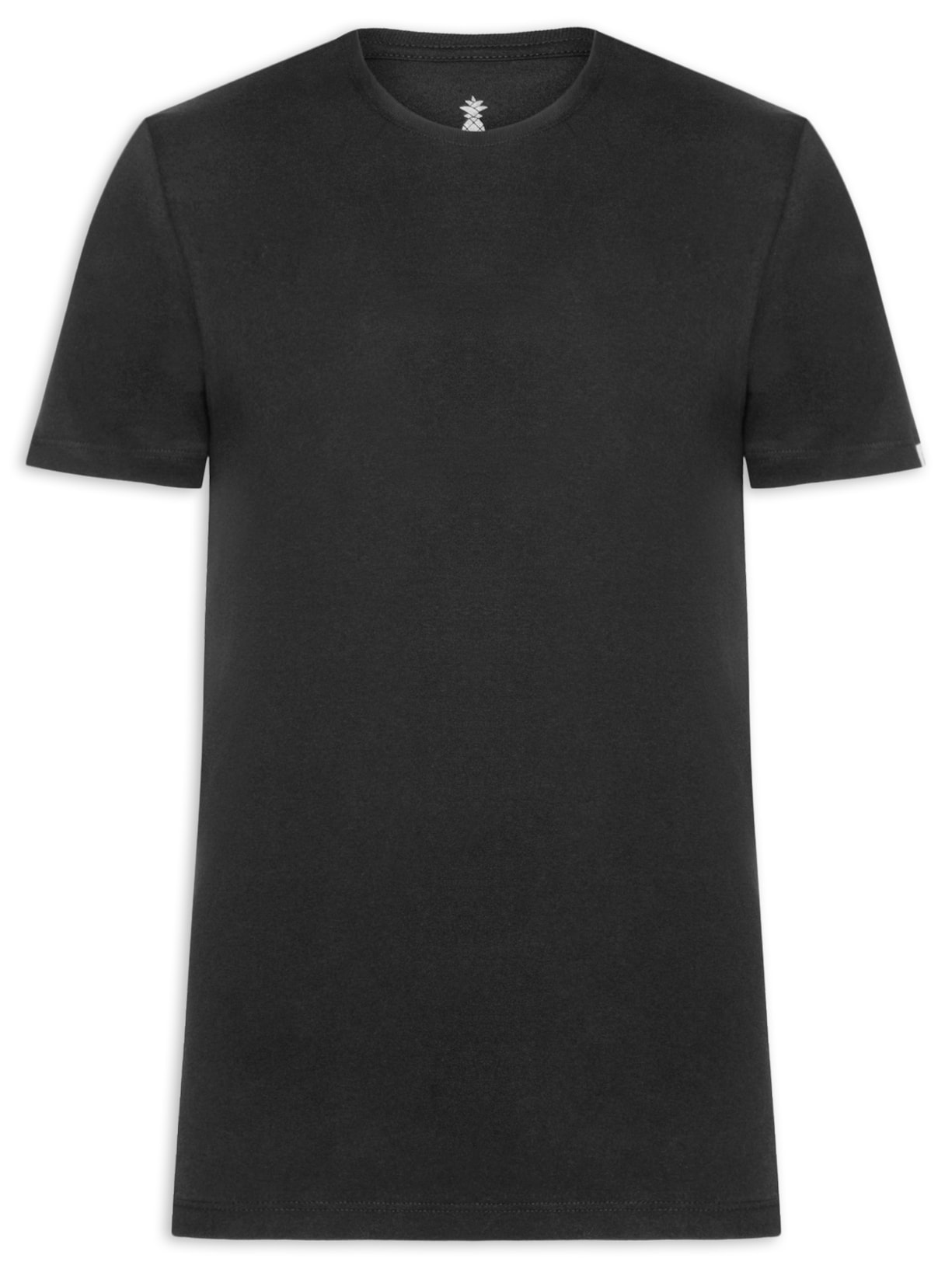 Camiseta Básica Masculina Em Algodão Preto Pineapple
