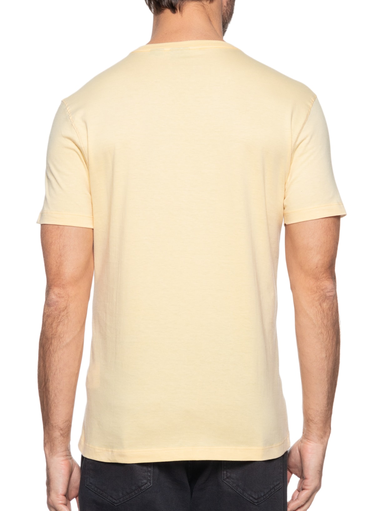 Camiseta Básica Masculina em Algodão – Amarelo Aramis