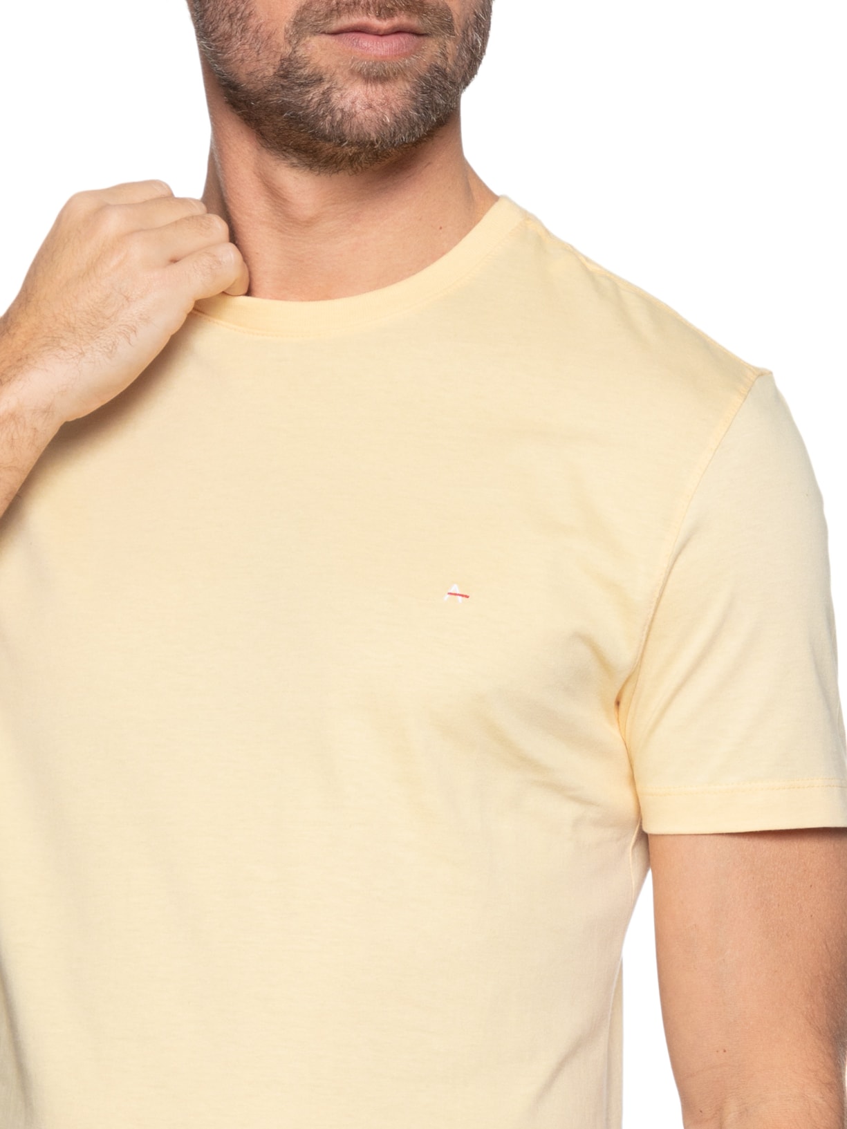 Camiseta Básica Masculina em Algodão – Amarelo Aramis