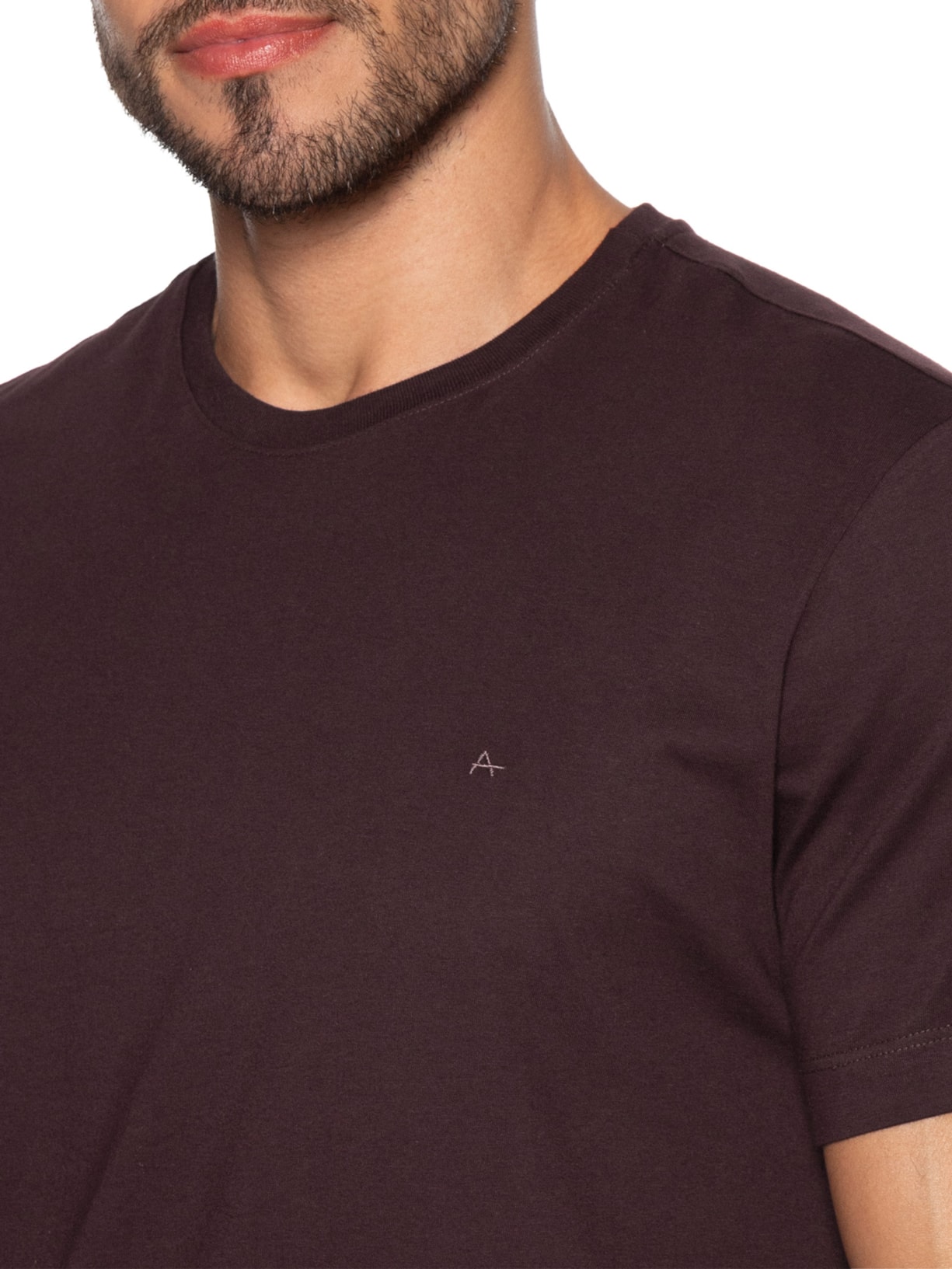 Camiseta Básica Masculina em Algodão – Bordô Aramis