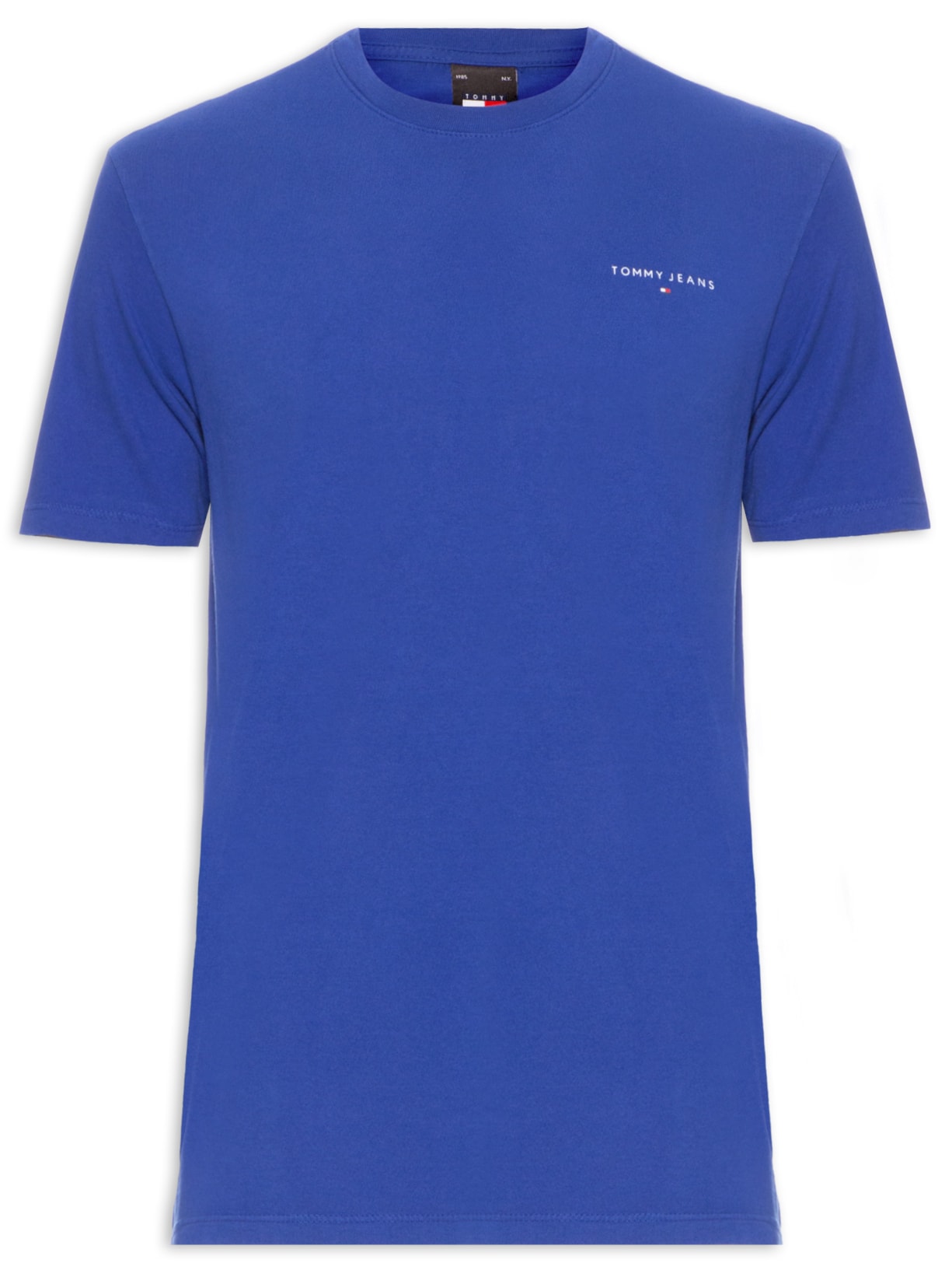 Camiseta Básica Masculina Linear Logo Regular Fit Em Algodão - Azul