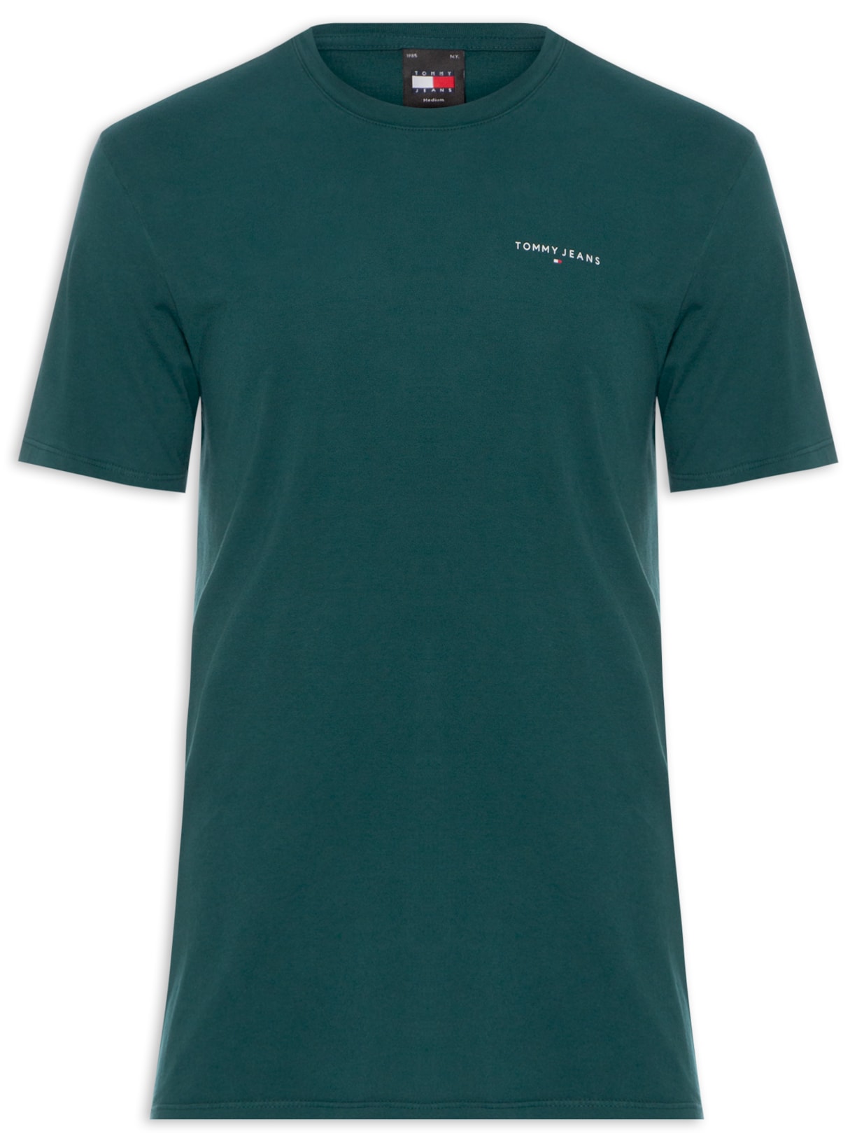 Camiseta Básica Masculina Linear Logo Regular Fit Em Algodão - Verde