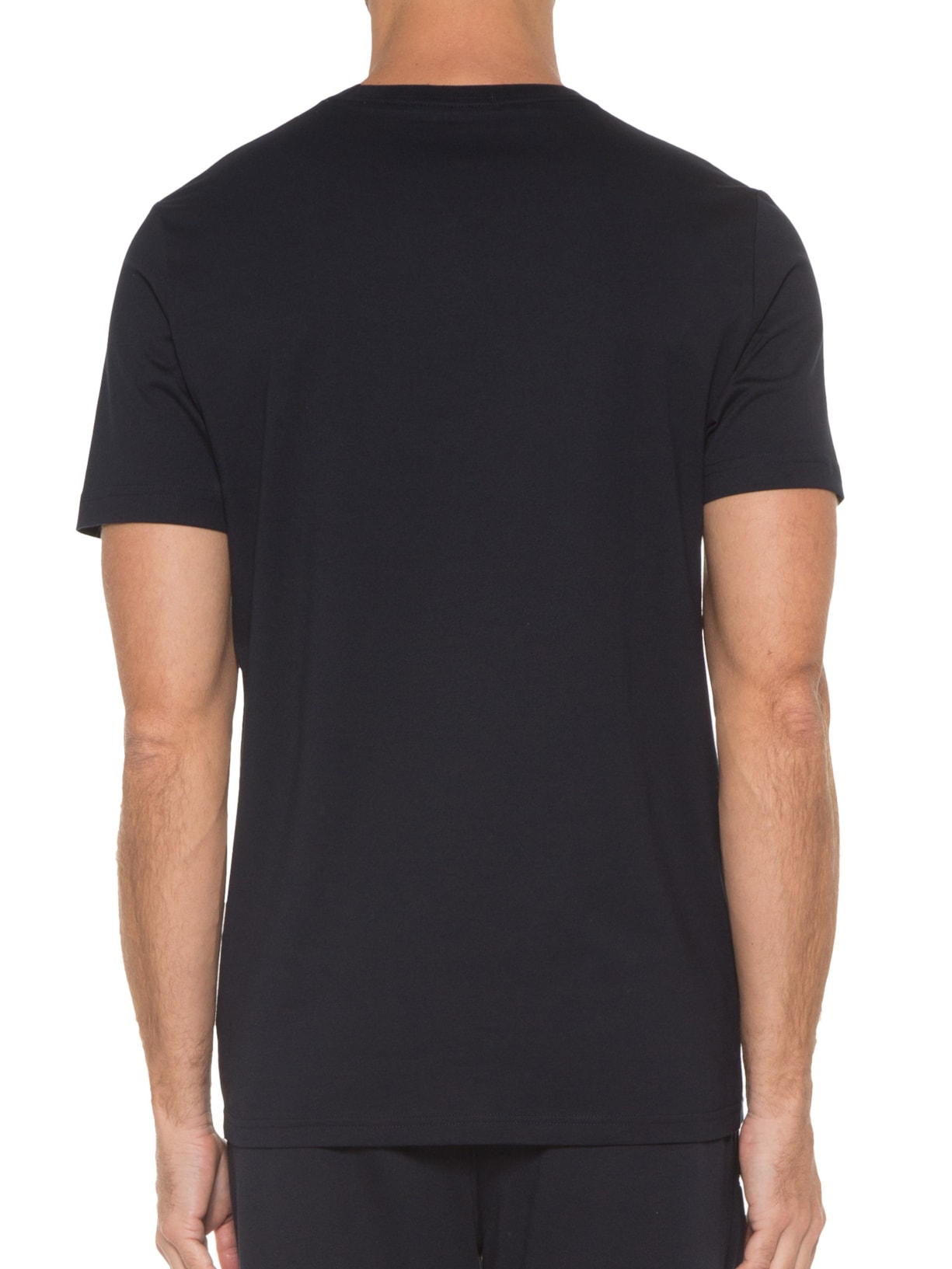 Camiseta Básica Masculina Regular Fit Gola Careca Em Algodão Azul Fred Perry