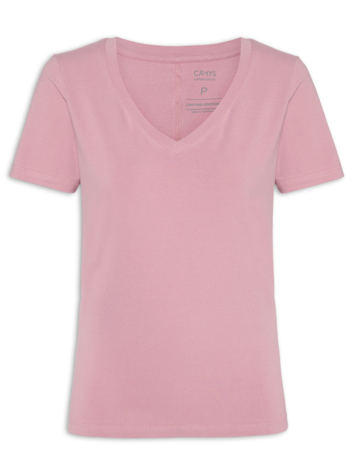 Camiseta Camys Gola V Rosa  Camys
