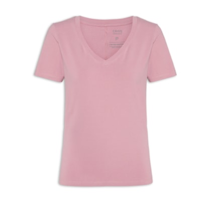 Camiseta Camys Gola V - Rosa 