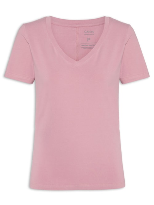 Camiseta Camys Gola V - Rosa