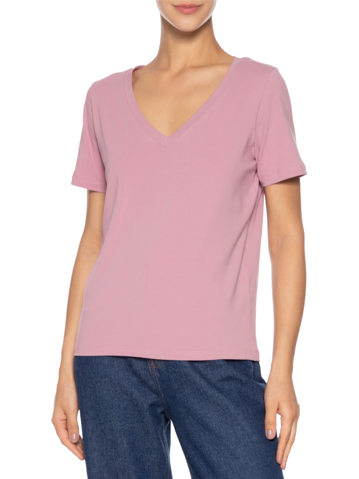 Camiseta Camys Gola V Rosa  Camys