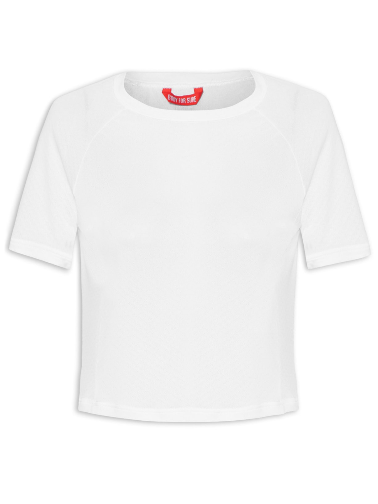 Camiseta Cropped Liso Essentials - Branco