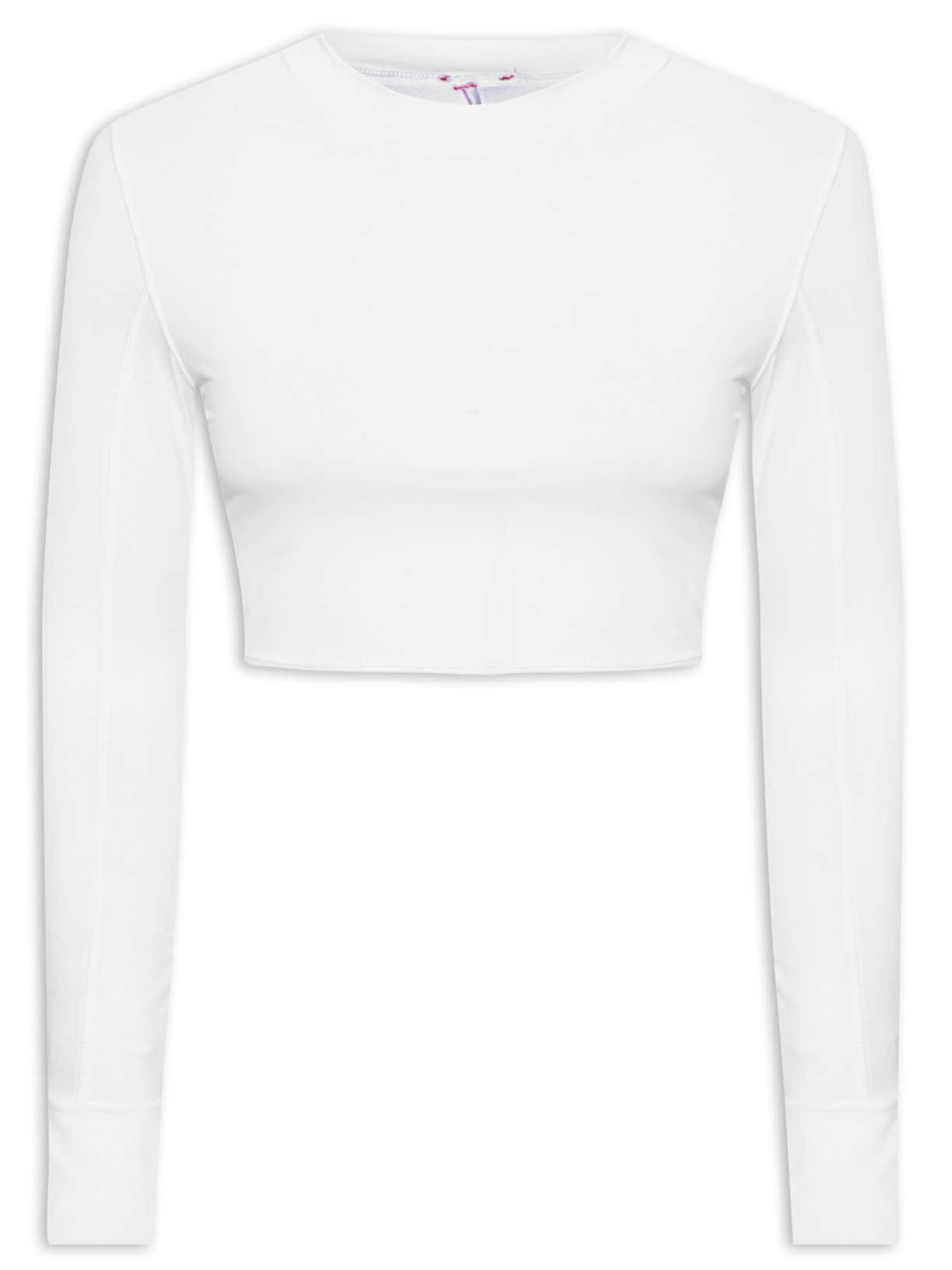 Camiseta Cropped Manga Longa U.V - Branco