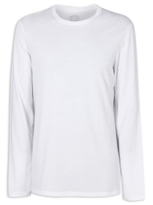 Camiseta De Manga Comprida De Algodão Supima® - Branco