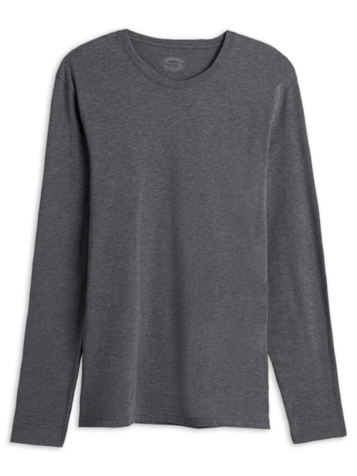 Camiseta De Manga Comprida De Algodão Supima® - Cinza
