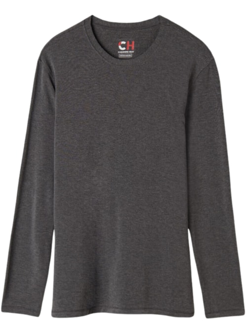 Camiseta De Manga Comprida De Modal Cashmere - Cinza