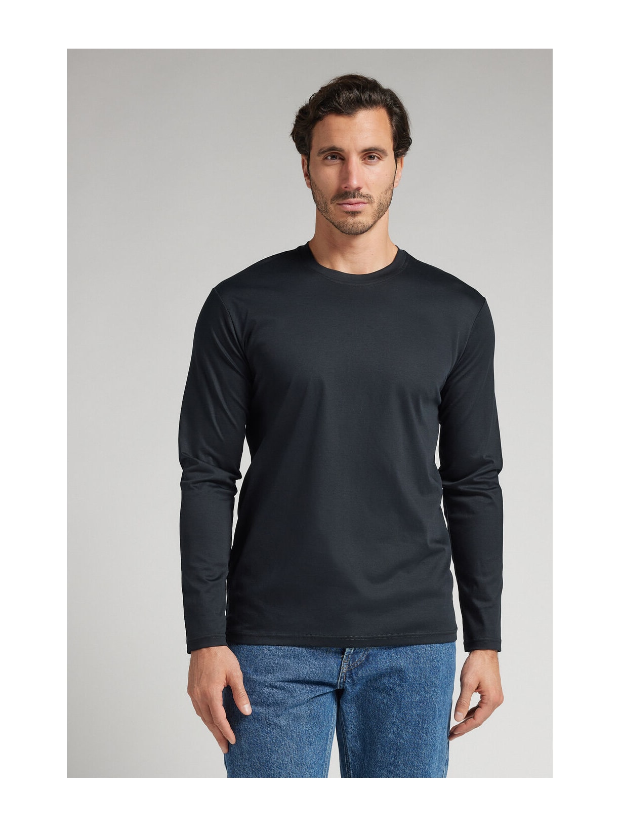 Camiseta De Manga Comprida Em Algodão Premium Preto Intimissimi