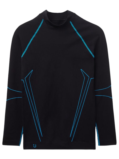 Camiseta De Manga Comprida Esportiva - Preto