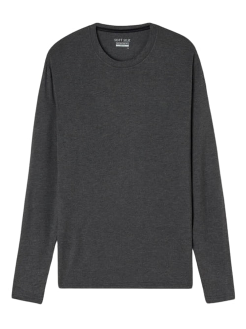 Camiseta De Manga Comprida Soft Silk - Cinza
