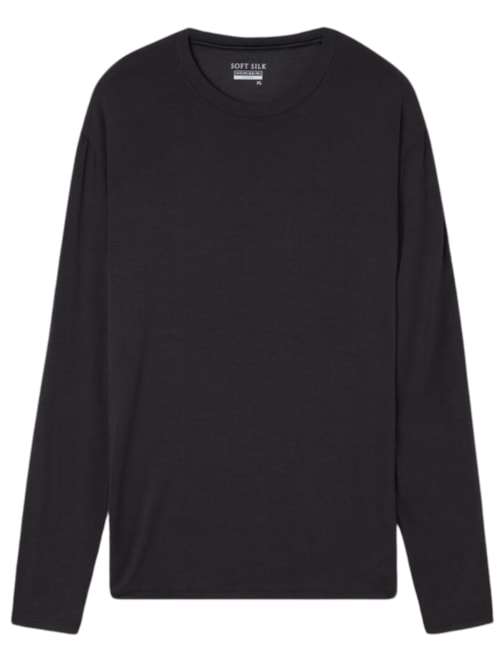 Camiseta De Manga Comprida Soft Silk - Preto