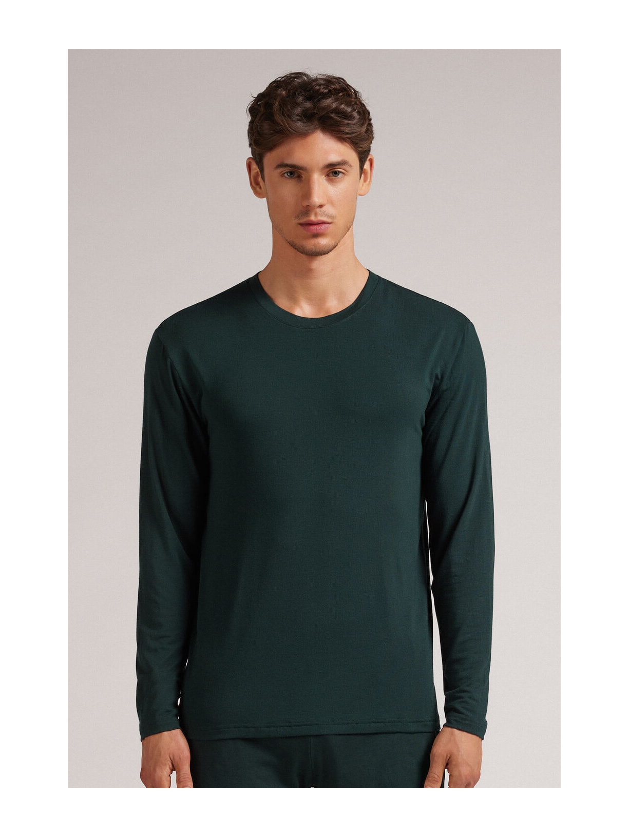 Camiseta De Manga Comprida Soft Silk Verde Intimissimi