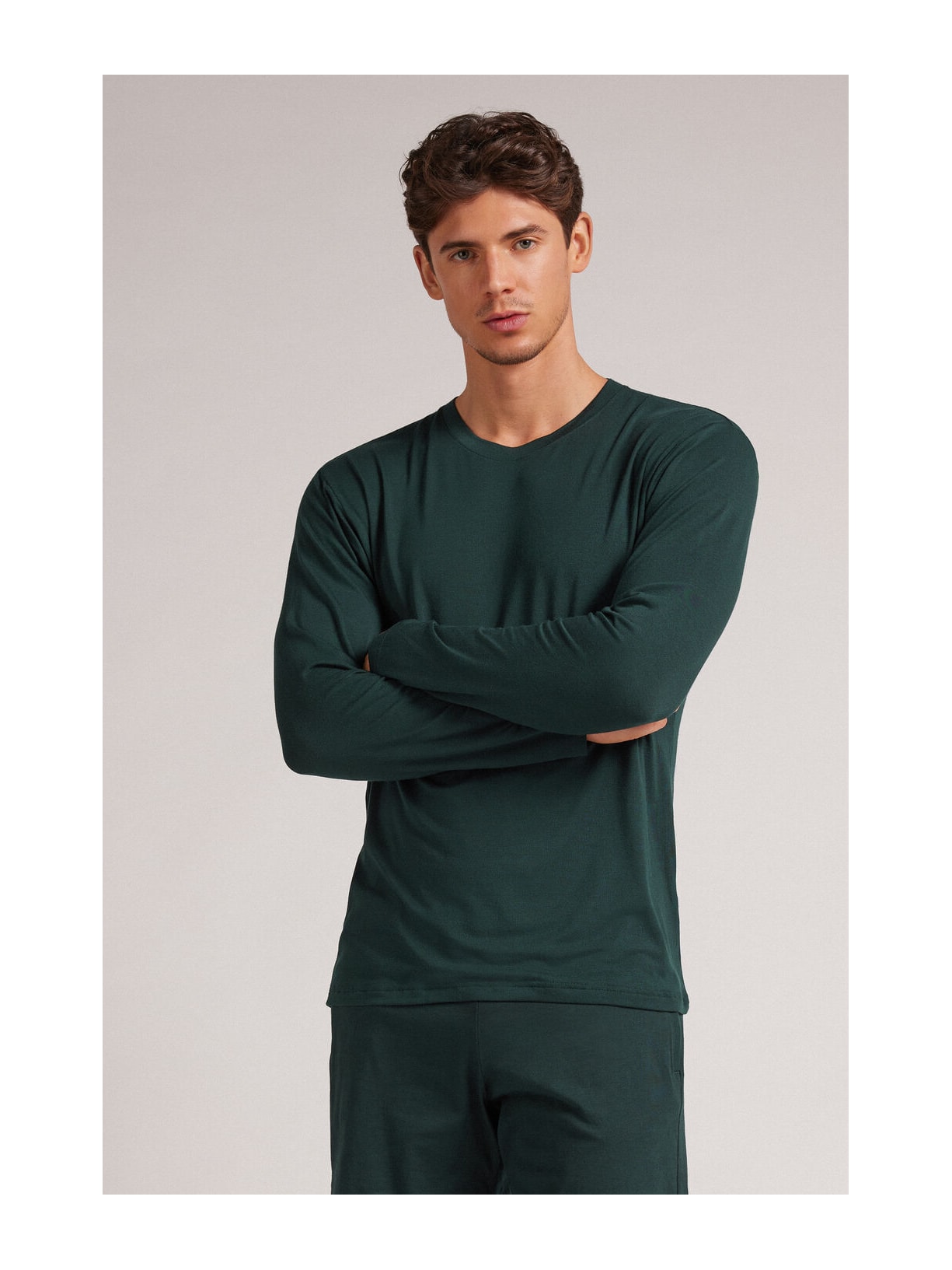 Camiseta De Manga Comprida Soft Silk Verde Intimissimi