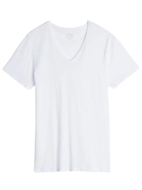 Camiseta De Manga Curta Decote Em v De Algodão Supima Extrafino - Branco