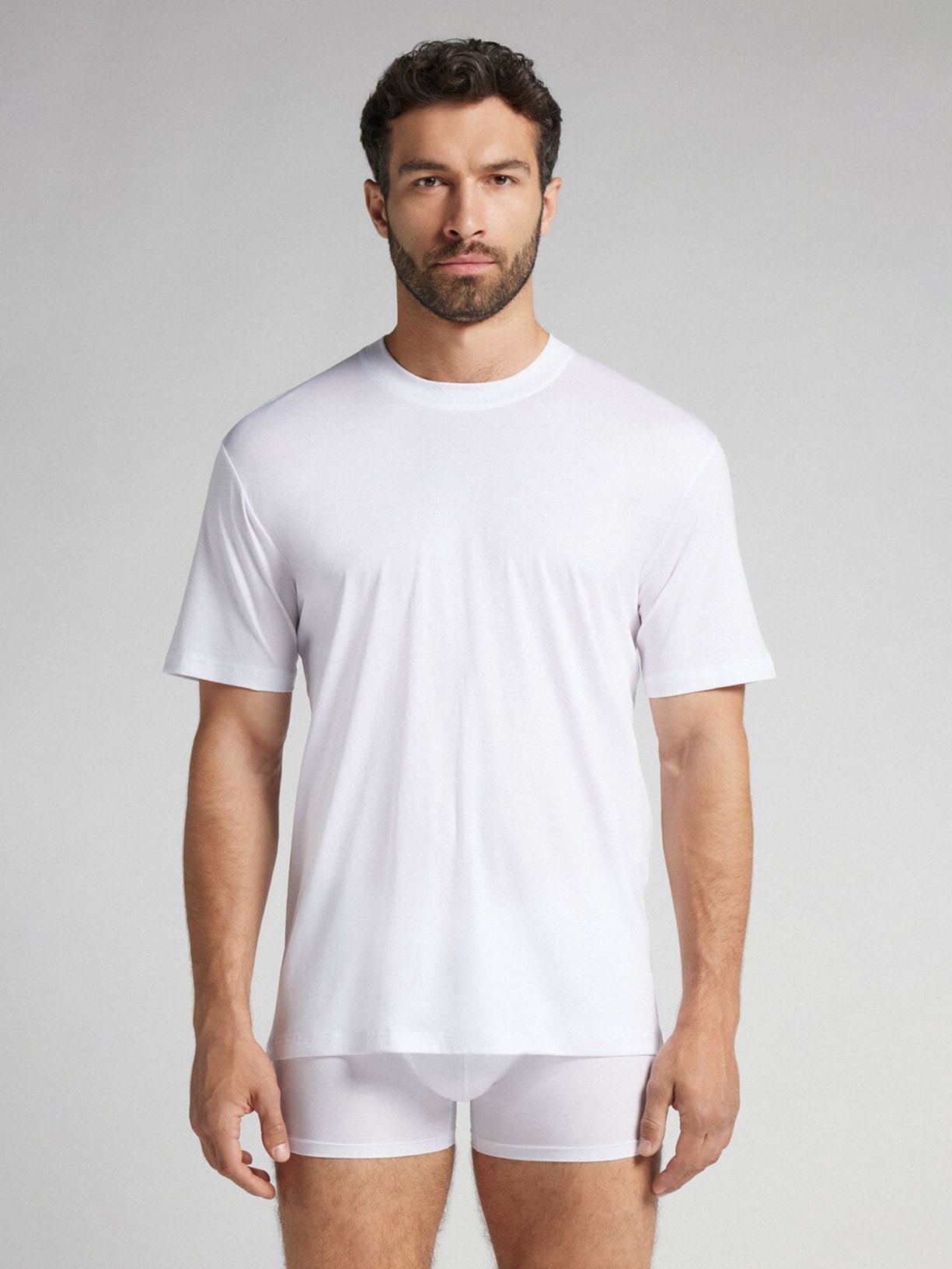 Camiseta De Manga Curta Em Algodão Premium Superlight Branco Intimissimi