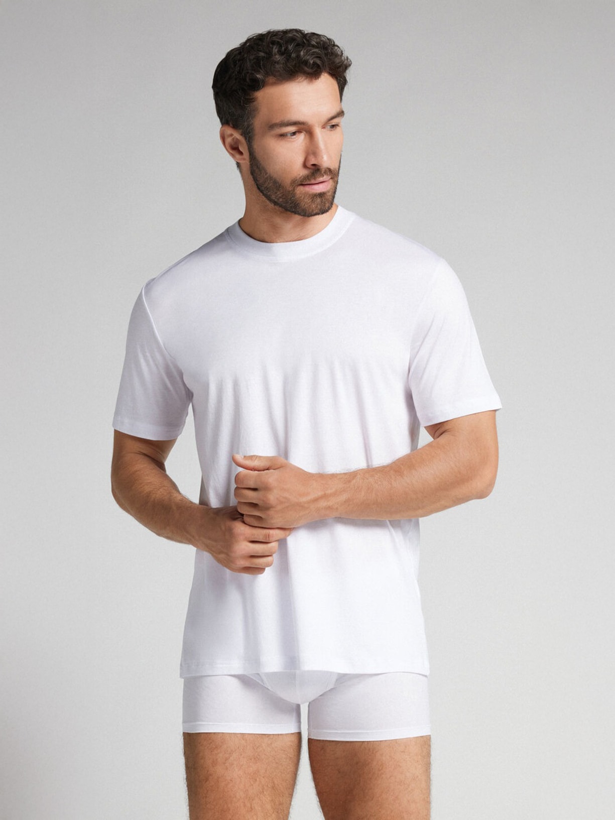 Camiseta De Manga Curta Em Algodão Premium Superlight Branco Intimissimi