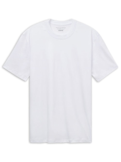 Camiseta De Manga Curta Em Algodão Premium Superlight - Branco