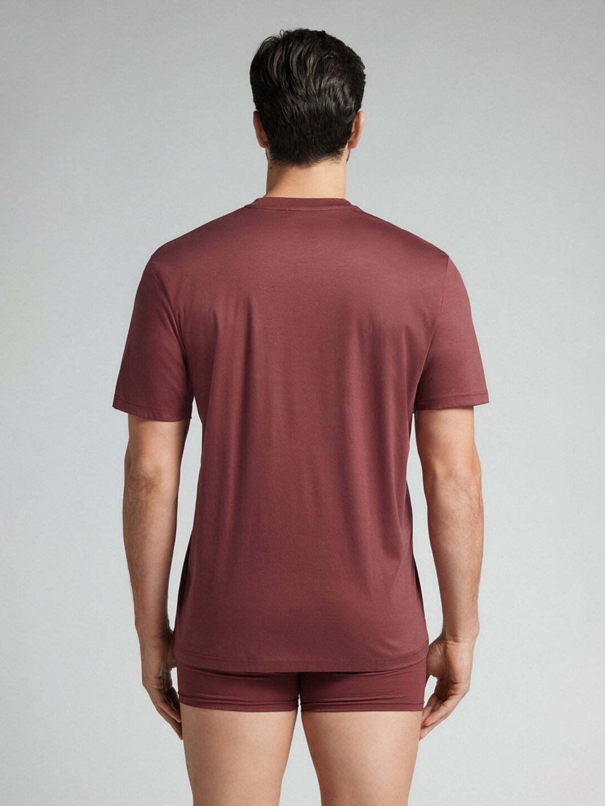 Camiseta De Manga Curta Em Algodão Premium Superlight Marrom Intimissimi