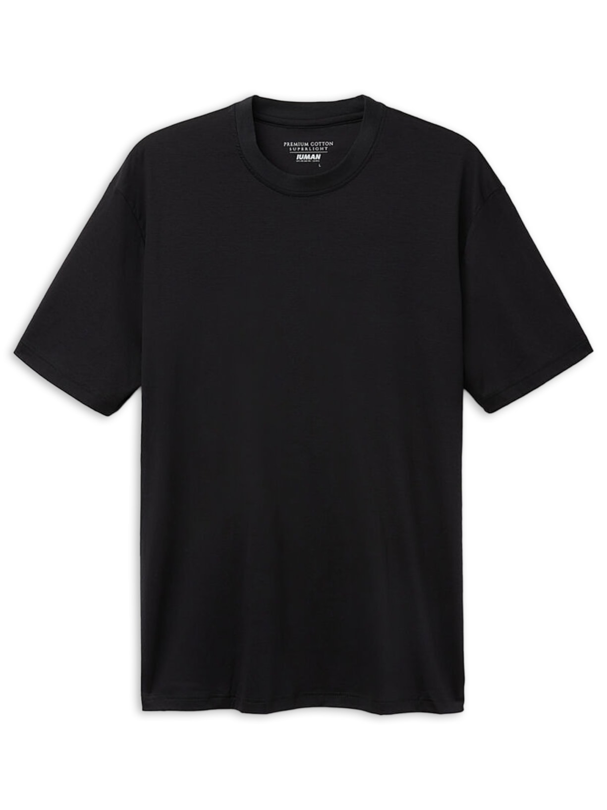 Camiseta De Manga Curta Em Algodão Premium Superlight - Preto