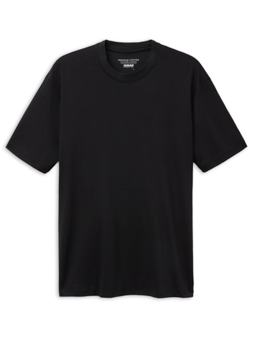 Camiseta De Manga Curta Em Algodão Premium Superlight - Preto