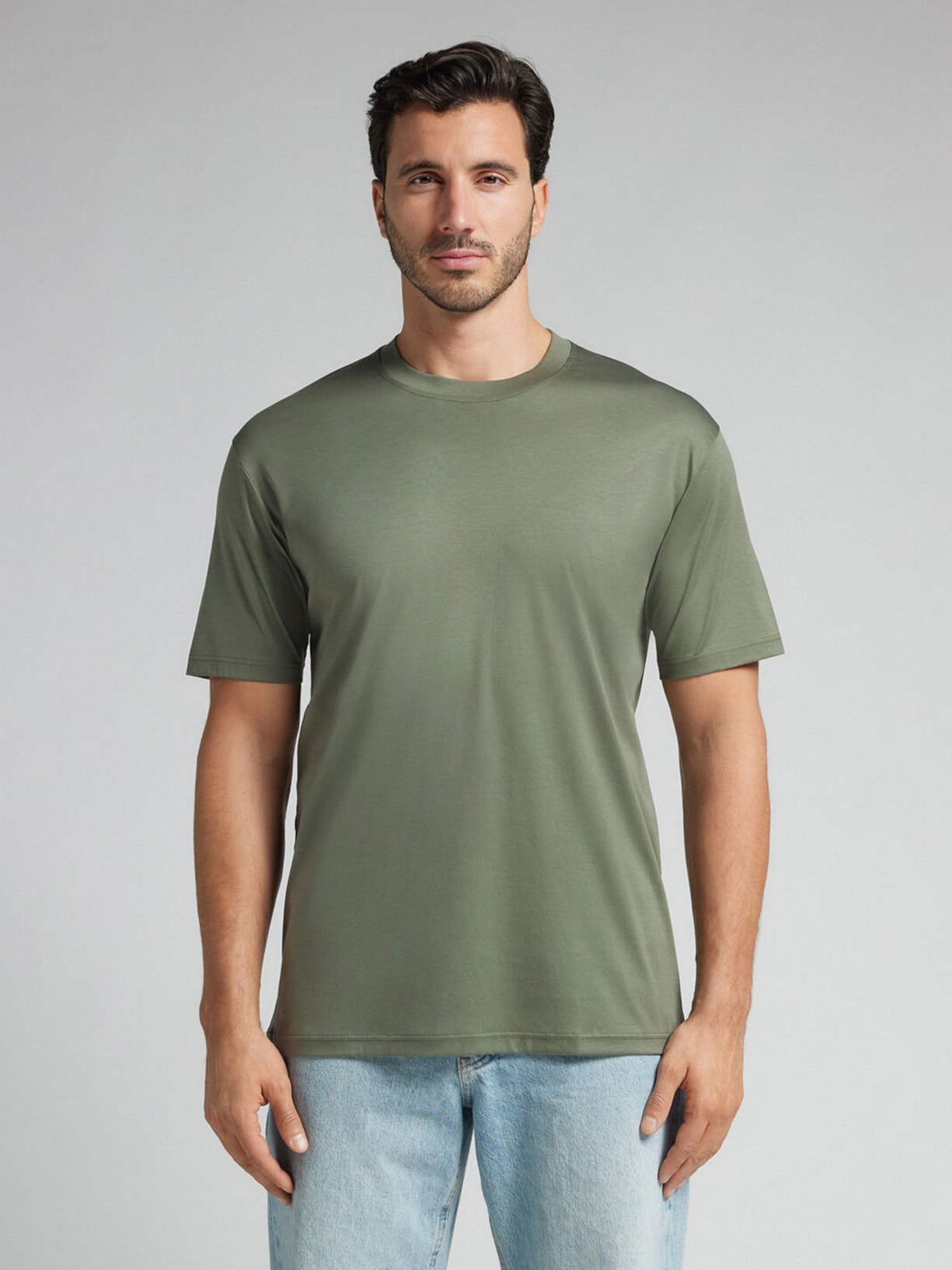 Camiseta De Manga Curta Em Algodão Premium Superlight Verde Intimissimi