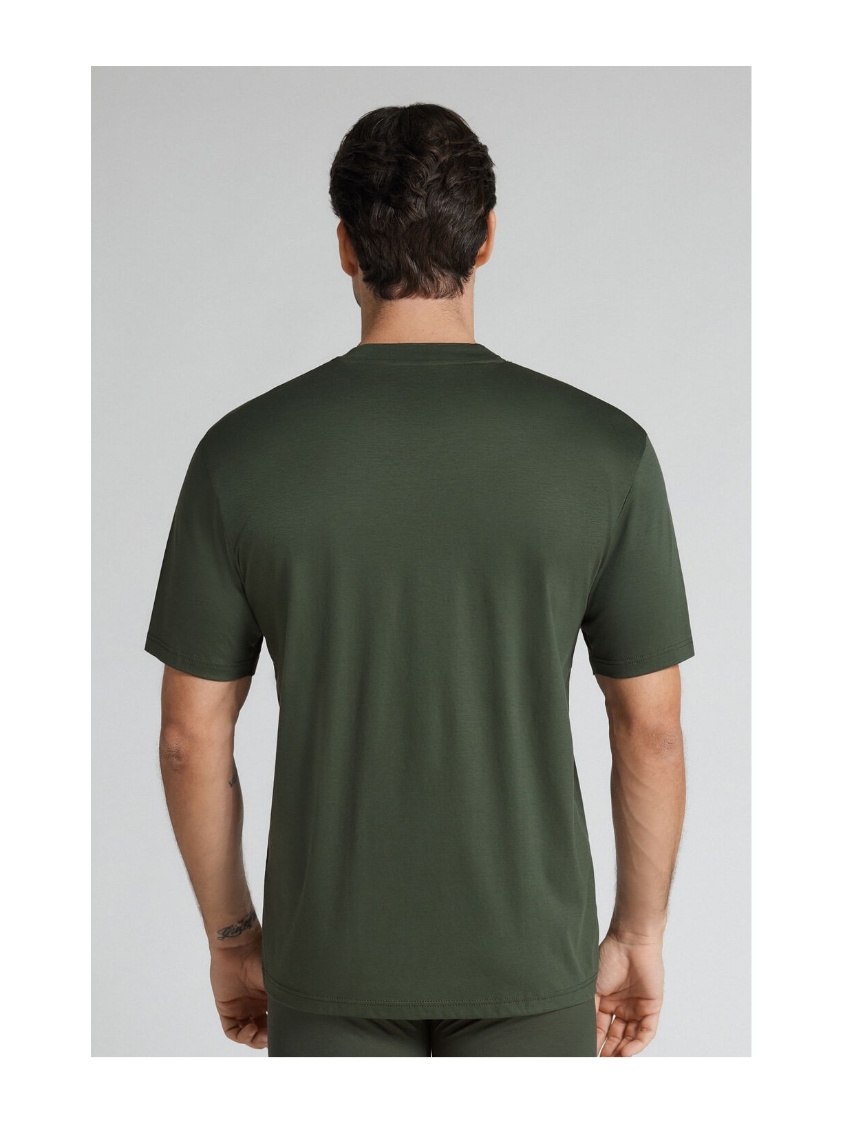 Camiseta De Manga Curta Em Algodão Premium Superlight Verde Intimissimi