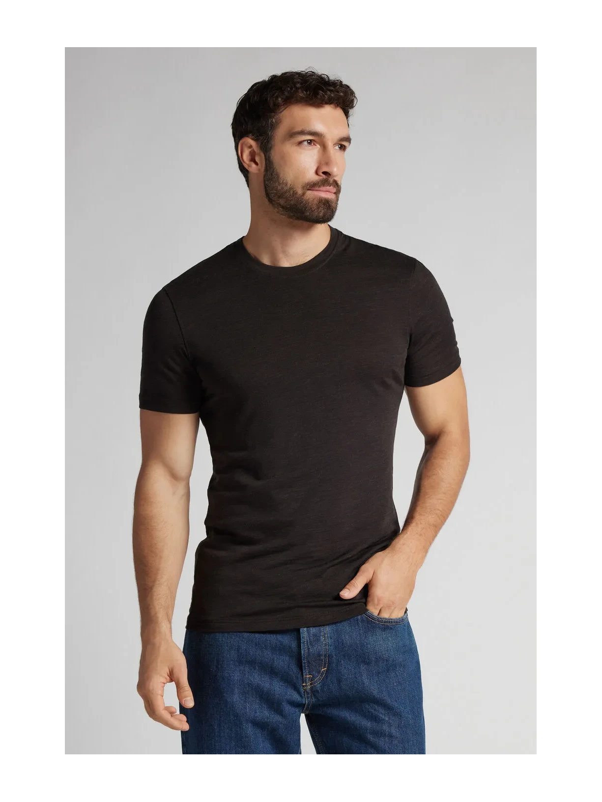 Camiseta De Manga Curta Em Lã Merino Elástica Marrom Intimissimi